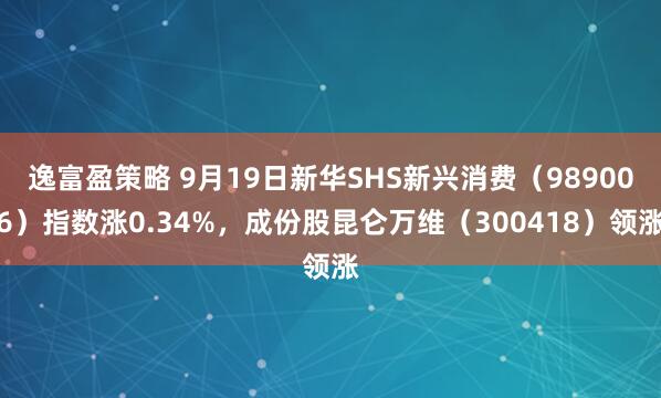 逸富盈策略 9月19日新华SHS新兴消费（989006）指数涨0.34%，成份股昆仑万维（300418）领涨