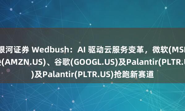 银河证券 Wedbush：AI 驱动云服务变革，微软(MSFT.US)、亚马逊(AMZN.US)、谷歌(GOOGL.US)及Palantir(PLTR.US)抢跑新赛道